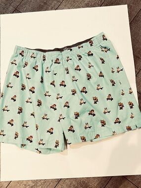 J Crew Boxer Shorts with Skateboarding Corgi dog Print